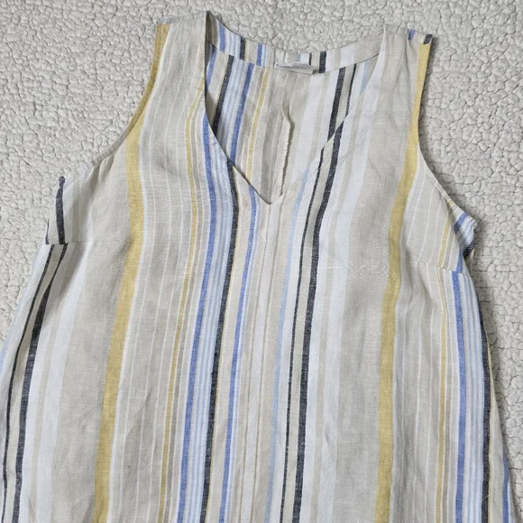 J. Jill V-Neck Linen Striped A-Line Maxi Dress Size S - Picture 2 of 12